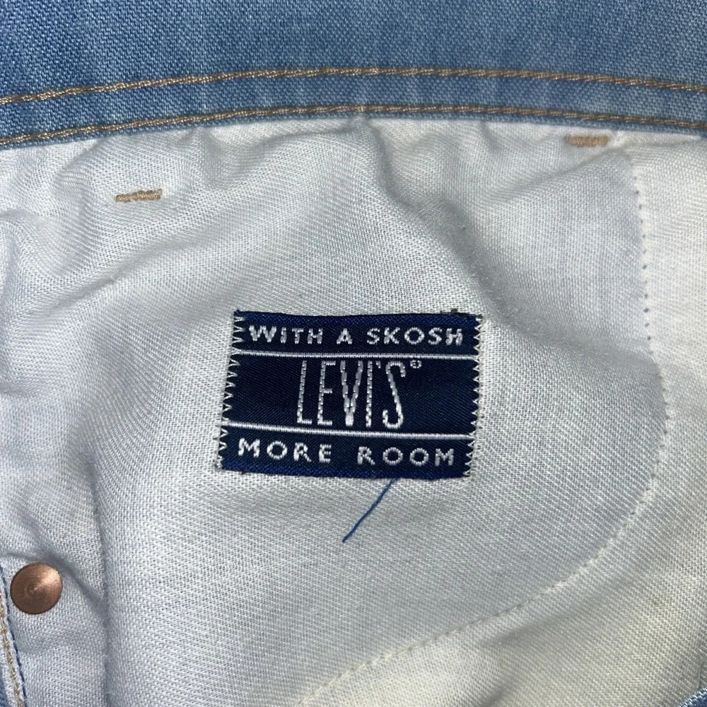 Vintage Levis Skosh More Room Jeans Mens 38x32 Chambray Trousers Pant Orange Tab